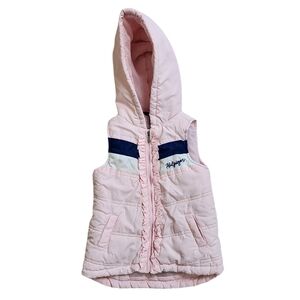 Girls Tommy Hilfiger Puffer Vest size 2T  pink white blue